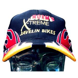 Norm's X-treme Prineville Oregon NU-FIT Black 6 Panel Cap with Flame Graphic Bik